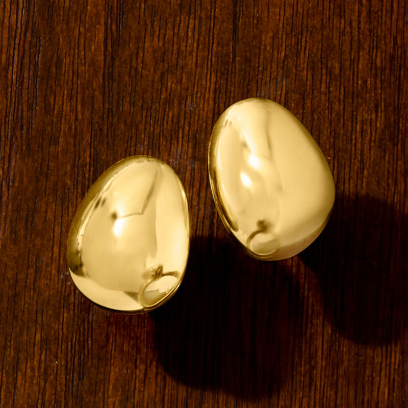 Italian 14kt Yellow Gold Organic-Shaped Earrings image number 3