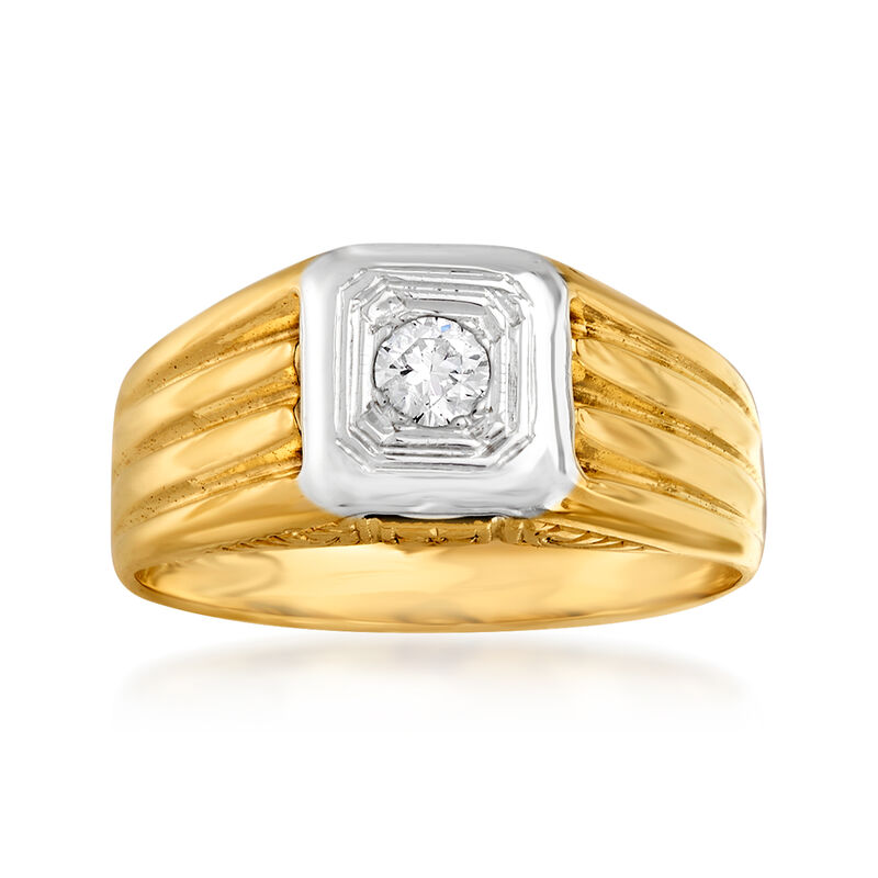 C. 1950 Vintage .10 Carat Diamond Ring in 14kt Two-Tone Gold image number 0