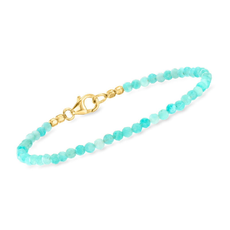 Amazonite Bead Bracelet in 18kt Gold Over Sterling image number 0