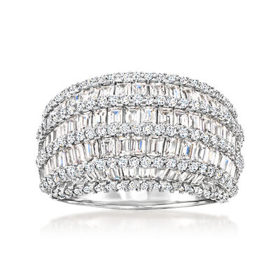 3.00 ct. t.w. CZ Dome Ring in Sterling Silver