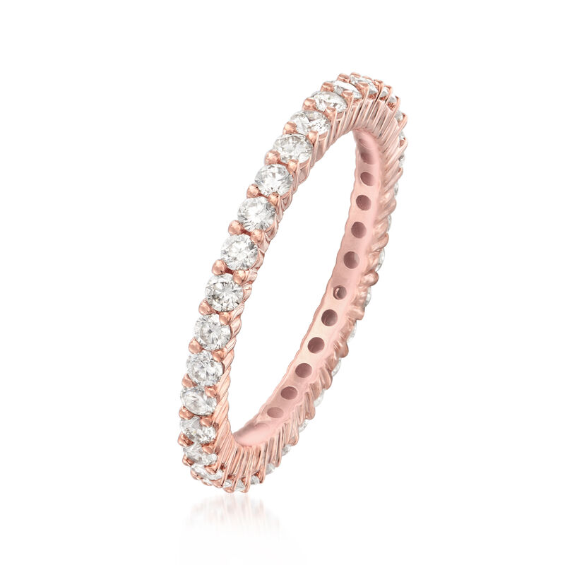 1.00 ct. t.w. Diamond Eternity Band in 14kt Rose Gold image number 2