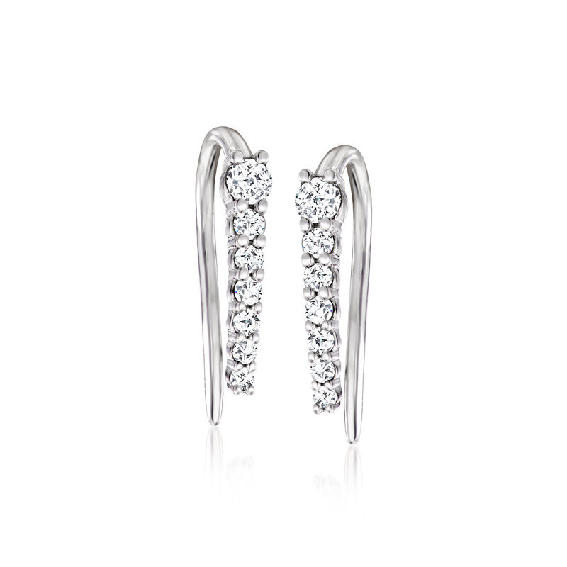 .15 ct. t.w. Graduated Diamond Drop Earrings in Sterling Silver image number 0