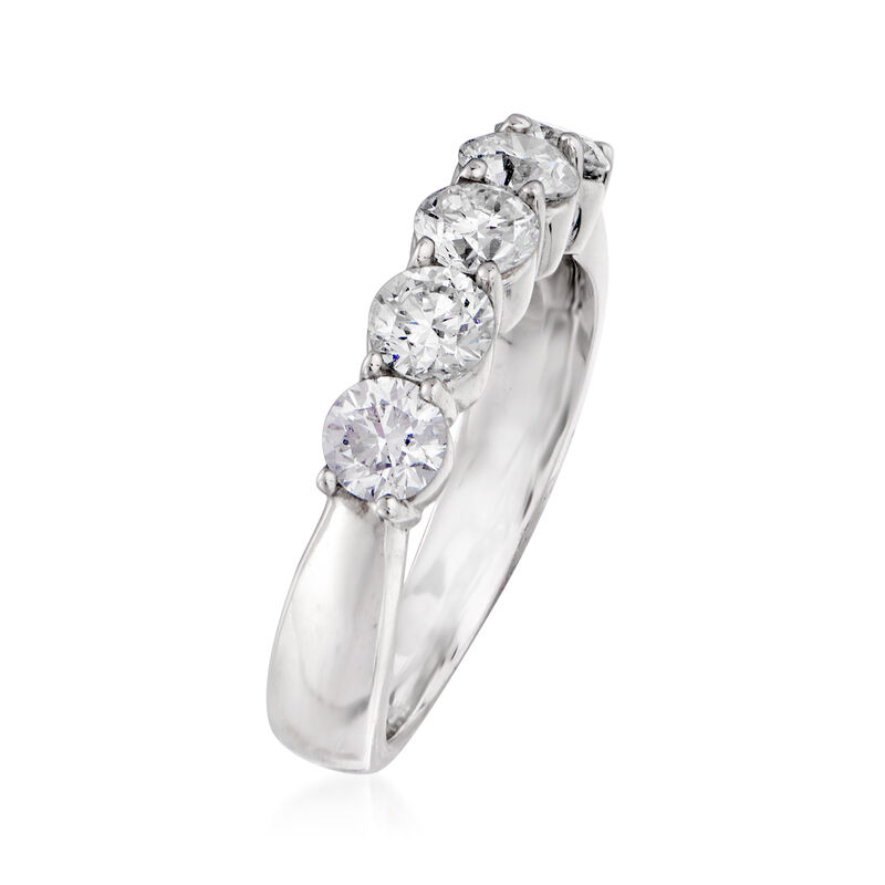 1.50 ct. t.w. 5-Stone Diamond Wedding Ring in 14kt White Gold image number 1