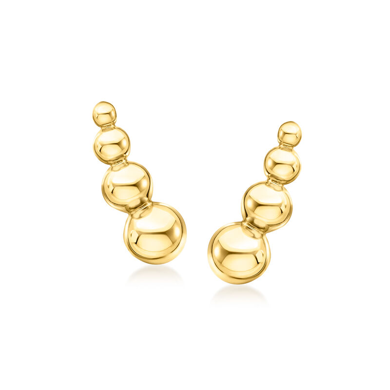18kt Gold Vermeil Beaded Ear Climbers  image number 0