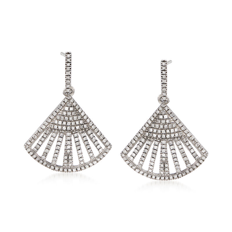 .40 ct. t.w. Diamond Triangle Drop Earrings in Sterling Silver image number 0