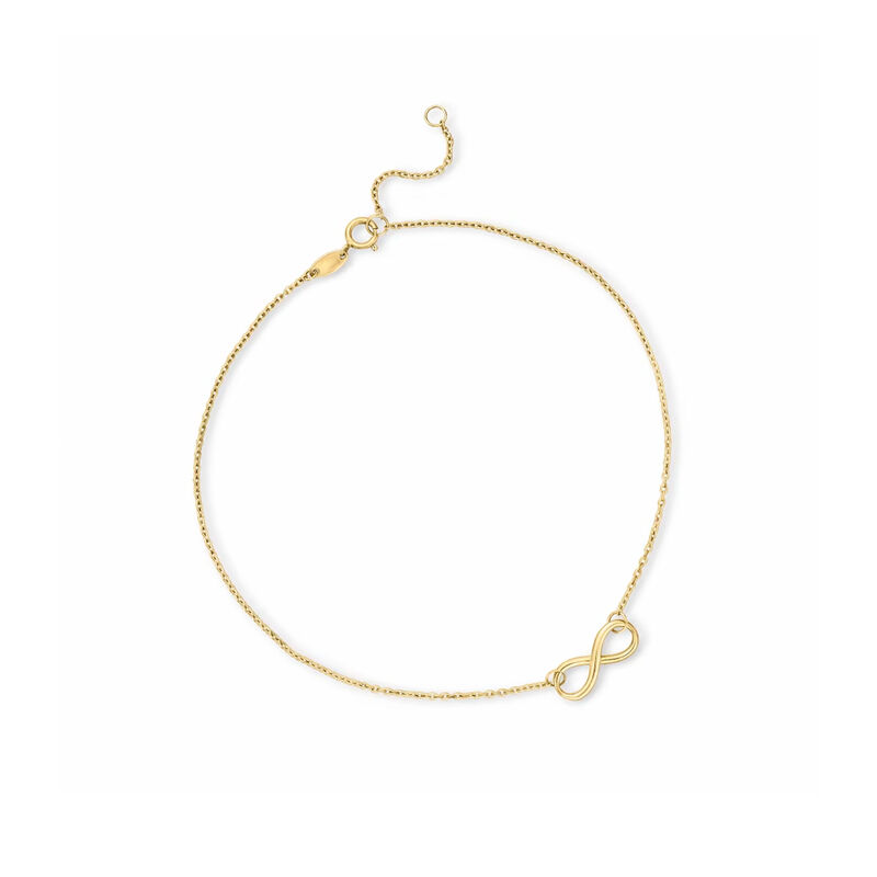 10kt Yellow Gold Infinity Symbol Anklet image number 0
