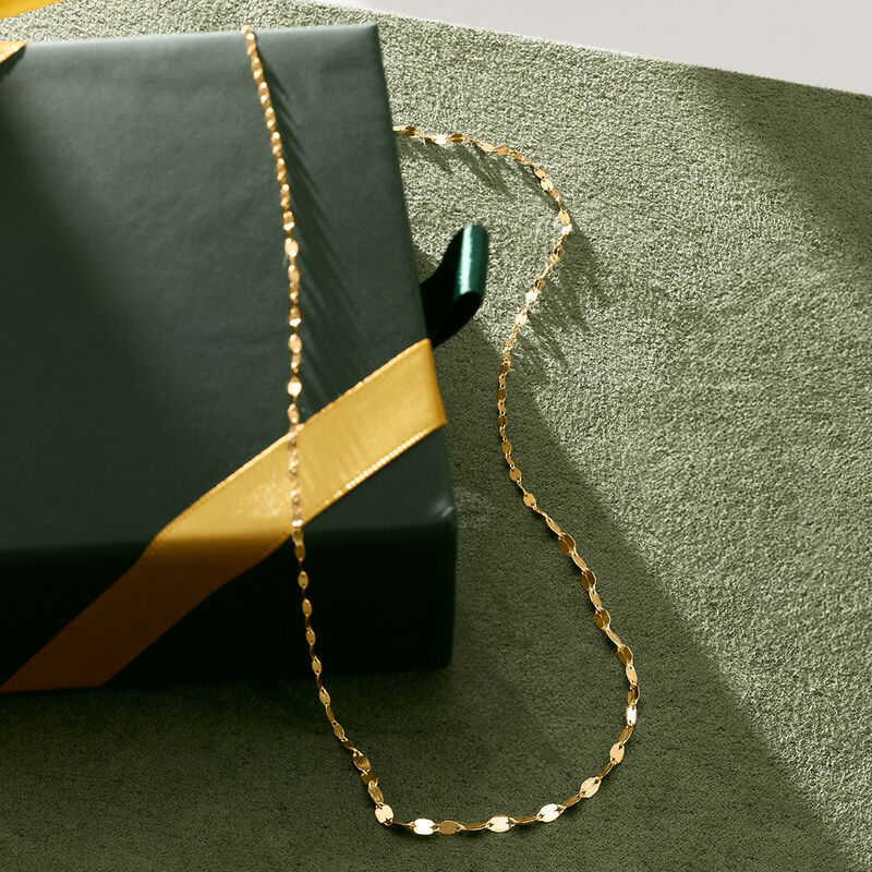 Italian 10kt Yellow Gold Graduated Lumachina-Chain Necklace image number 2