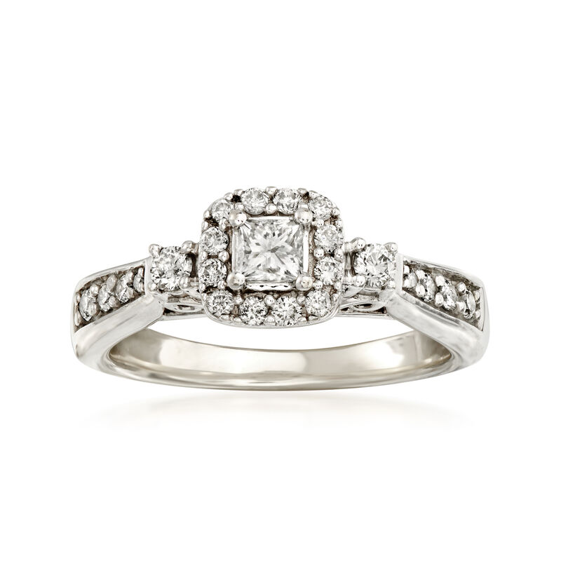 C. 1990 Vintage .70 ct. t.w. Diamond Ring in 14kt White Gold. Size 5.5 image number 0
