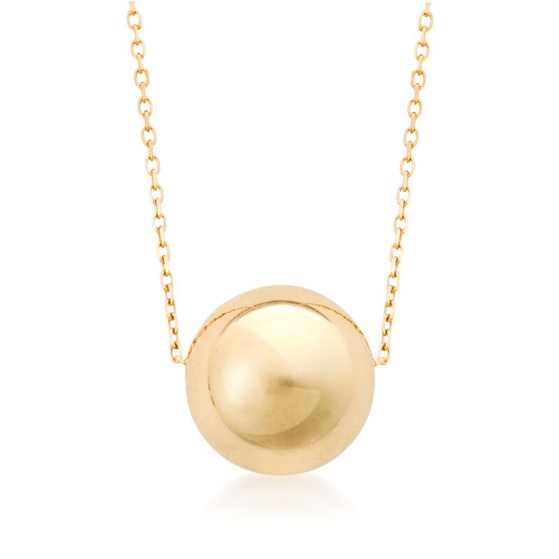 14kt Yellow Gold Single-Bead Necklace image number 0