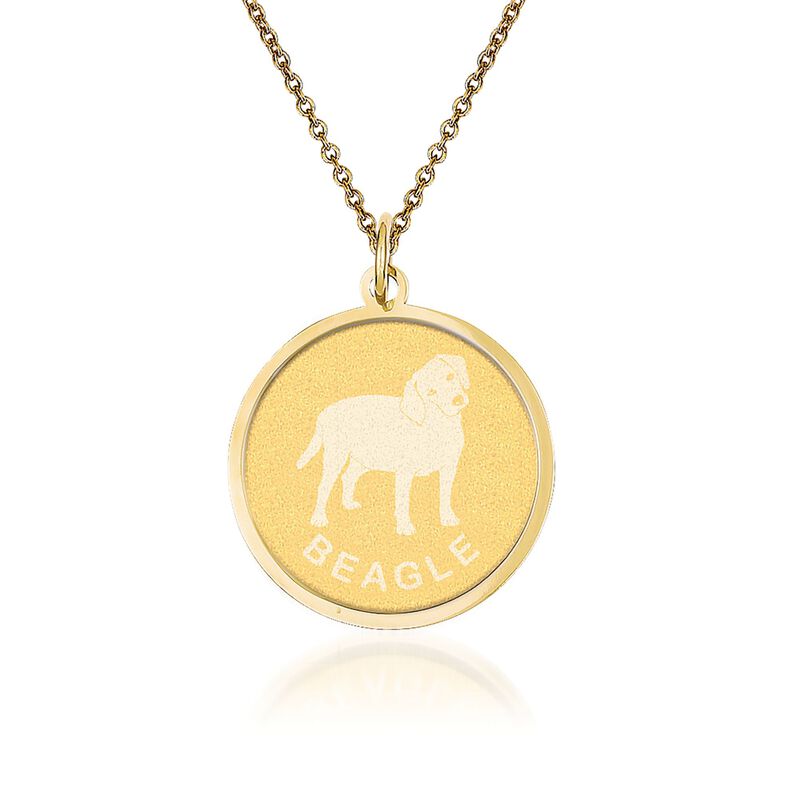 14kt Yellow Gold Beagle Pendant Necklace image number 0