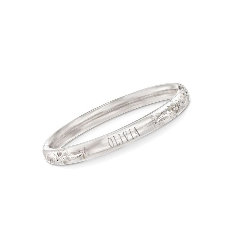 Baby's Sterling Silver Personalized Bangle Bracelet image number 0