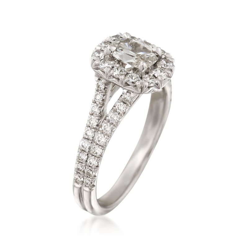 Henri Daussi 1.17 ct. t.w. Diamond Engagement Ring in 18kt White Gold image number 2