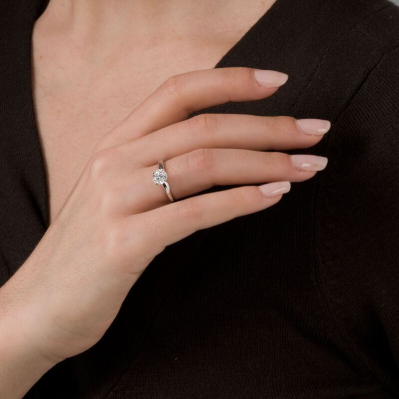 1.00 Carat Diamond Solitaire Ring in 14kt White Gold image number 3