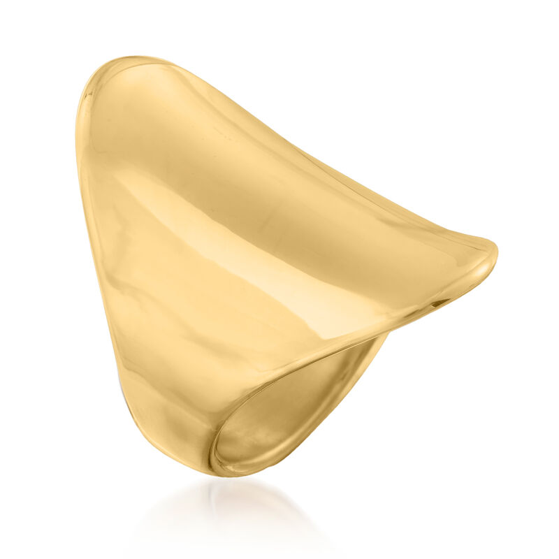 Andiamo 14kt Yellow Gold Over Resin Concave Ring image number 2