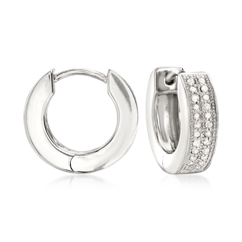 .25 ct. t.w. Diamond Two-Row Hoop Earrings in Sterling Silver image number 0