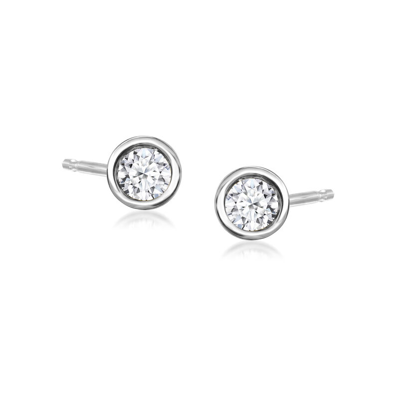 .10 ct. t.w. Bezel-Set Lab-Grown Diamond Stud Earrings in Sterling Silver image number 0