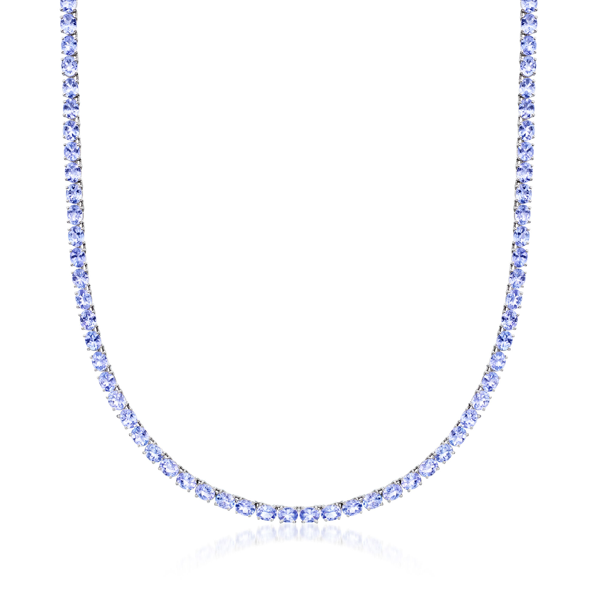 20.00 ct. t.w. Tanzanite Tennis Necklace in Sterling Silver | Ross
