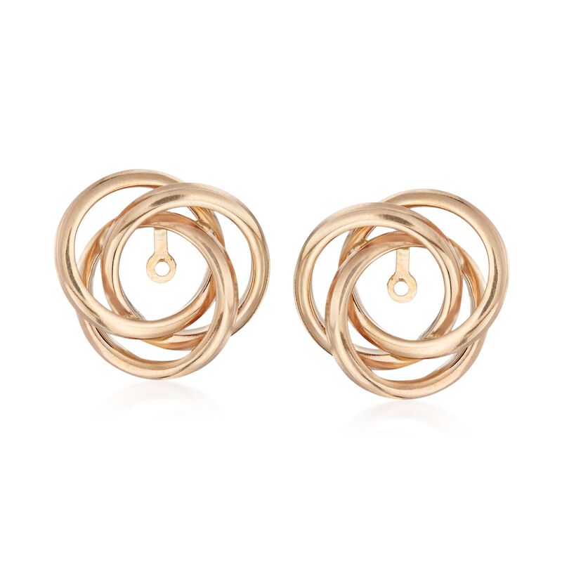 14kt Yellow Gold Open Swirl Earring Jackets image number 2