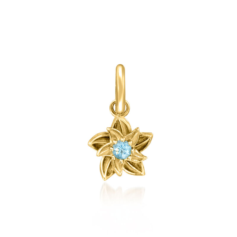 Birthstone Flower Charm in 14kt Yellow Gold image number 1