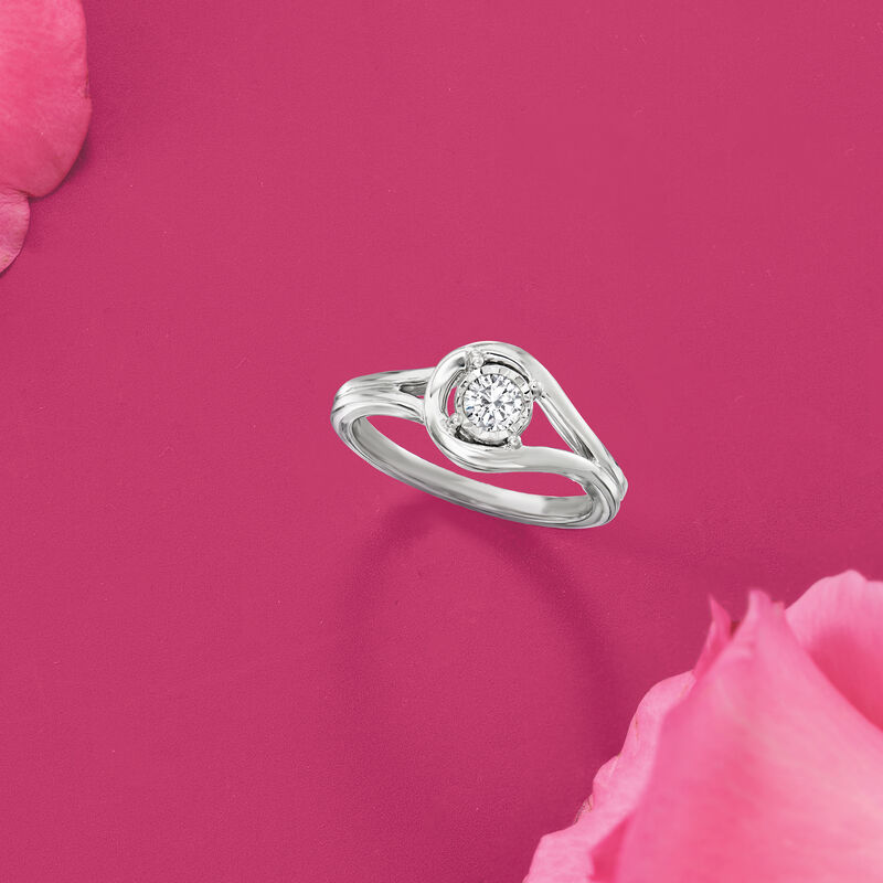.25 Carat Diamond Loop Ring in Sterling Silver image number 4