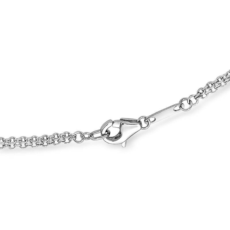 Platinum Interlocking-Circle Necklace. 18&quot; image number 1