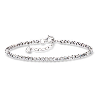 C. 2000 Vintage 1.20 ct. t.w. Diamond Tennis Bracelet in 14kt White Gold