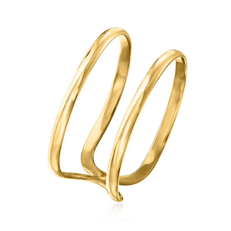 14kt Yellow Gold Two-Band Open-Space Ring image number 1