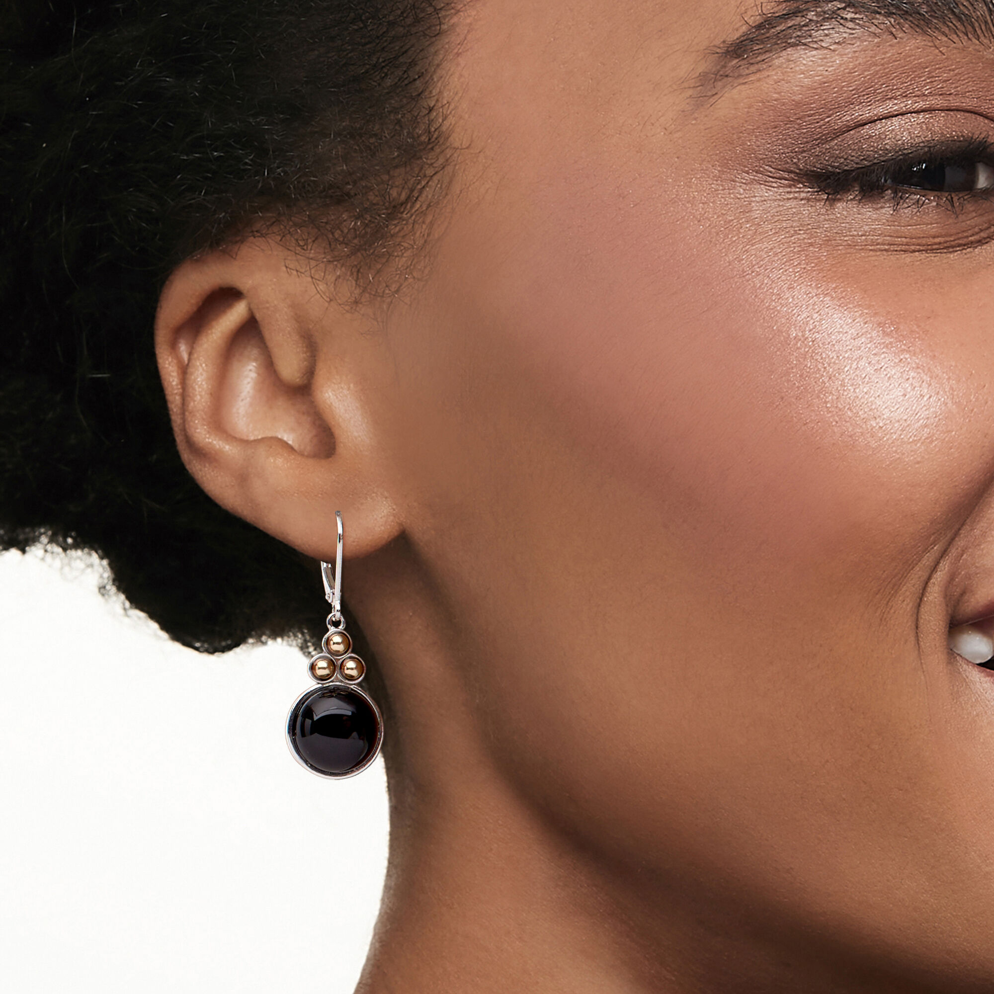Black onyx drop earrings hot sale