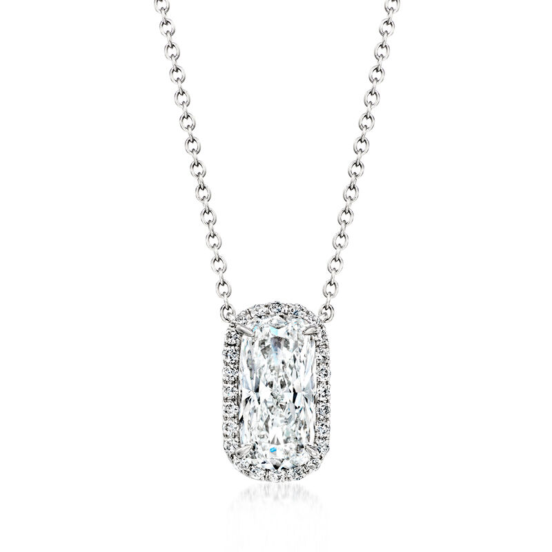 2.20 ct. t.w. Cushion-Shaped Lab-Grown Diamond Necklace in Platinum image number 0