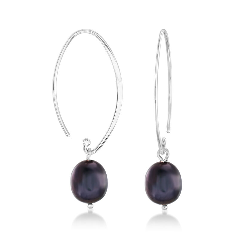 10x8mm Multicolored Cultured Pearl Interchangeable Drop Earrings in Sterling Silver image number 3