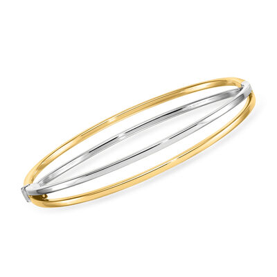 Italian 14kt Two-Tone Gold Multi-Row Bangle Bracelet