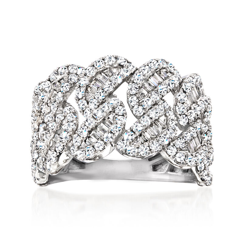1.75 ct. t.w. Diamond Twisted Ring in 14kt White Gold image number 0