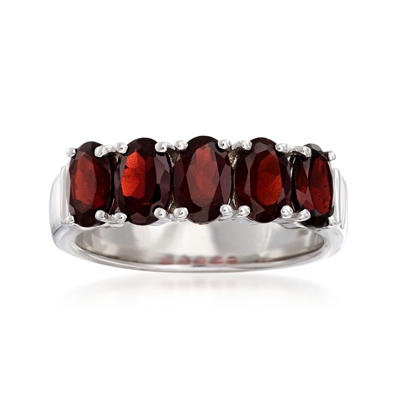 2.40 ct. t.w. Garnet Five-Stone Ring in Sterling Silver image number 0