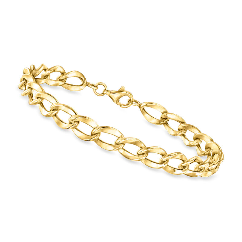 10kt Yellow Gold Curb-Link Bracelet. 7&quot; image number 0