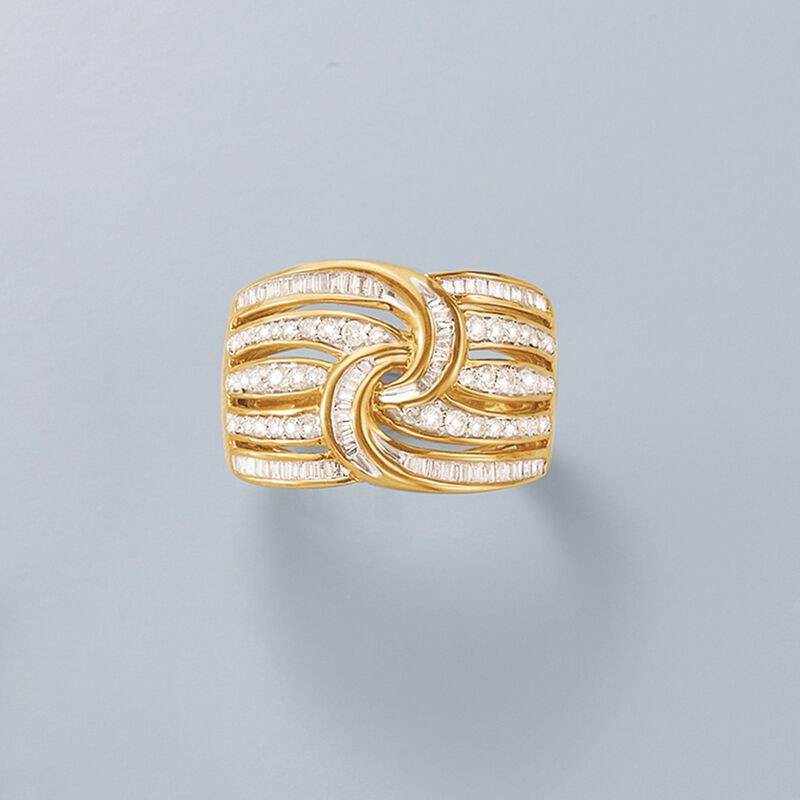.75 ct. t.w. Diamond Twist Ring in 14kt Yellow Gold image number 3