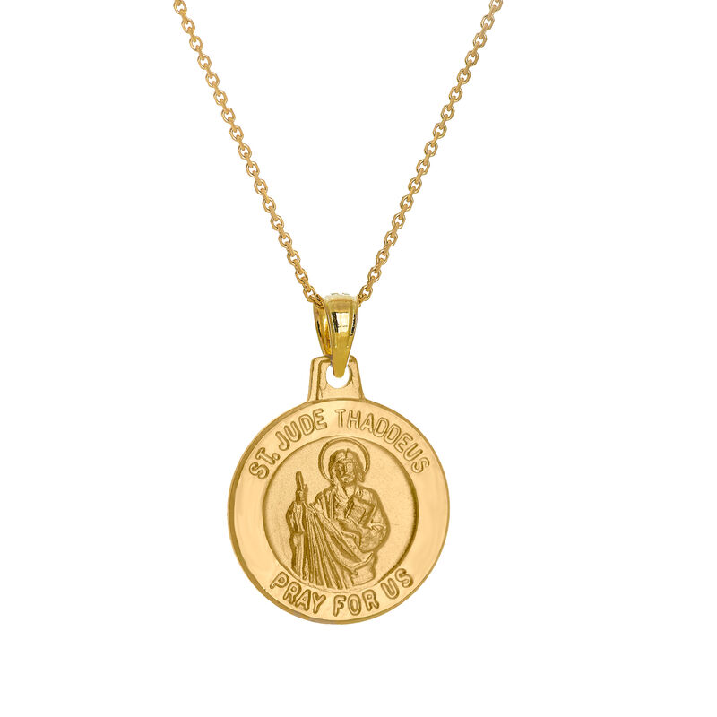 14kt Yellow Gold St. Jude Medal Pendant Necklace image number 0