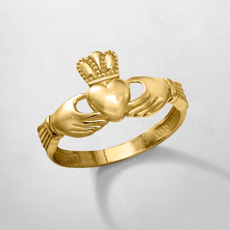 14kt Yellow Gold Claddagh Ring image number 4