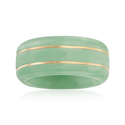 Jade Ring with 14kt Yellow Gold