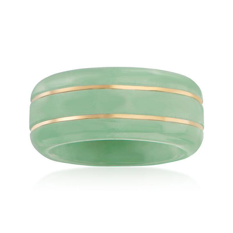 Jade Ring with 14kt Yellow Gold image number 0