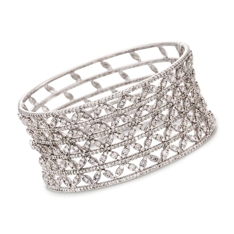 11.05 ct. t.w. Diamond Bangle Bracelet in 18kt White Gold image number 0