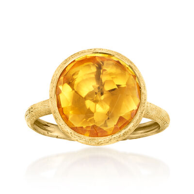 C. 1990 Vintage Marco Bicego 3.50 Carat Citrine Ring in 18kt Yellow Gold