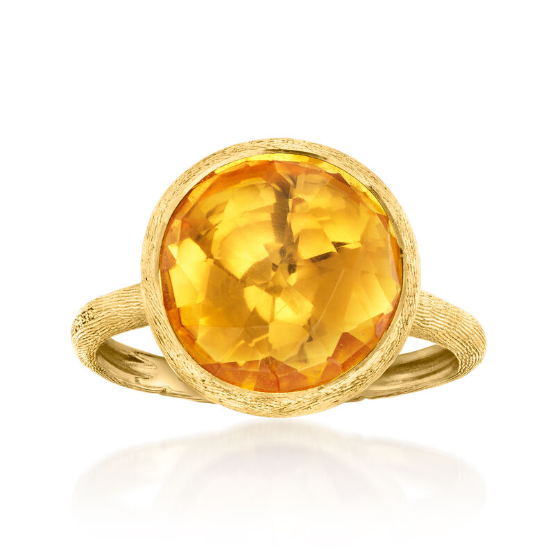 C. 1990 Vintage Marco Bicego 3.50 Carat Citrine Ring in 18kt Yellow Gold. Size 7 image number 0