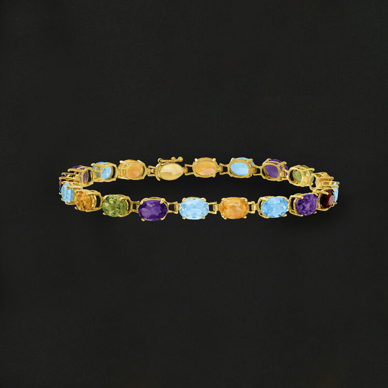 16.30 ct. t.w. Multi-Gemstone Bracelet in 14kt Yellow Gold image number 2