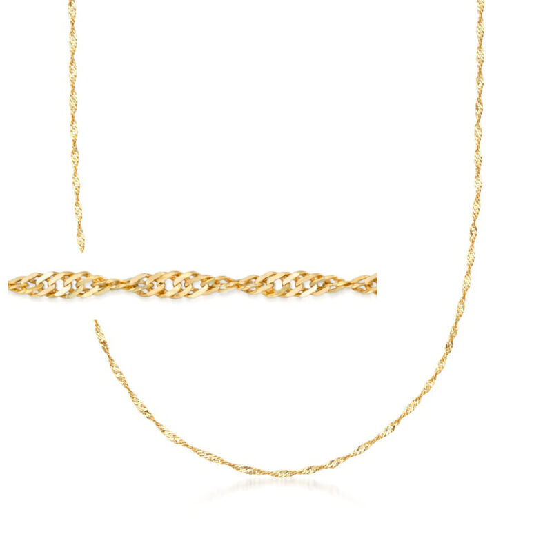 Italian 3.5mm 14kt Yellow Gold Singapore Chain image number 0