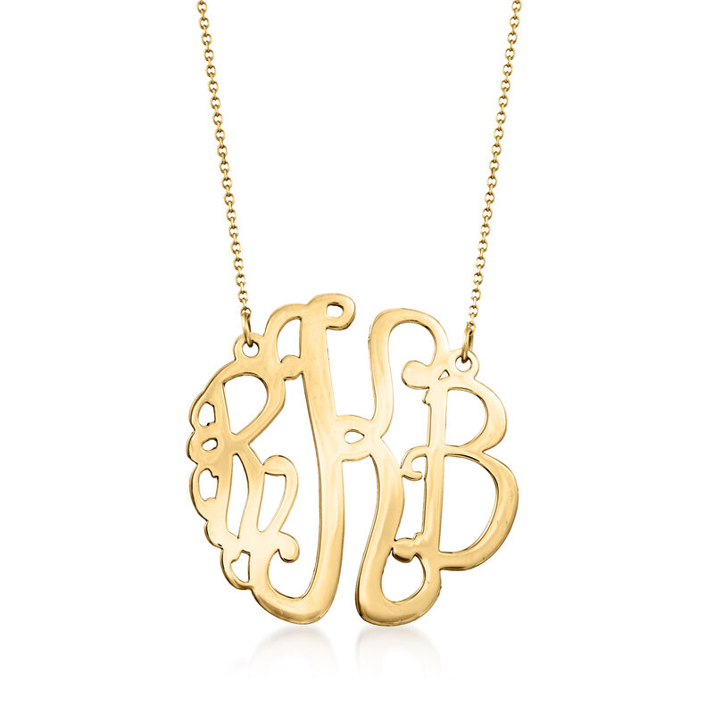 14kt Yellow Gold Personalized Monogram Necklace image number 0