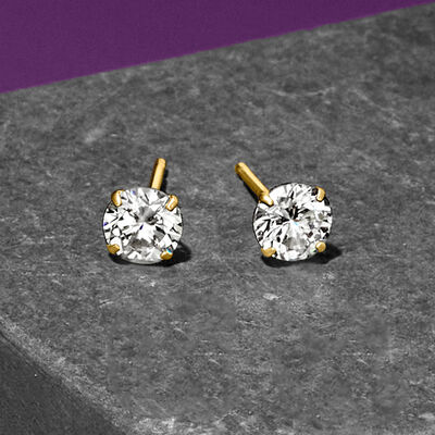 1.00 ct. t.w. CZ Stud Earrings in 14kt Yellow Gold