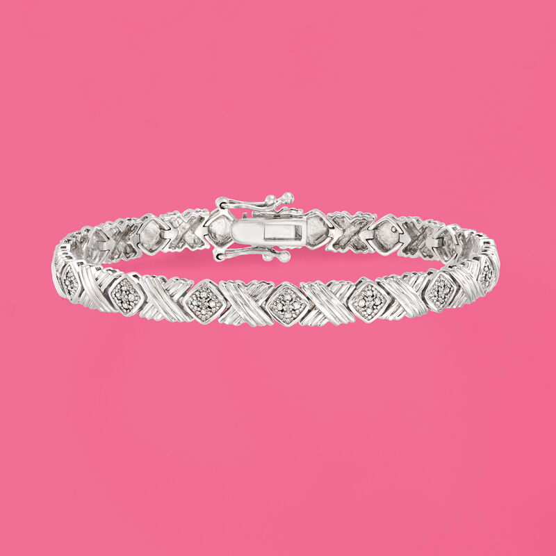 .50 ct. t.w. Diamond X-Link Bracelet in Sterling Silver image number 2