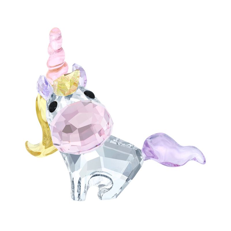Swarovski Crystal &quot;Unicorn&quot; Pink and Yellow Crystal Figurine image number 0