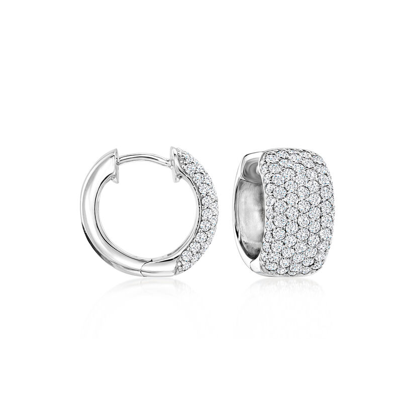 1.50 ct. t.w. CZ Hoop Earrings in Sterling Silver. 1/2&quot; image number 0