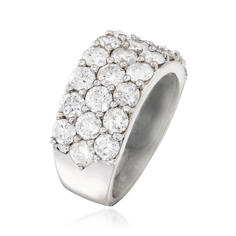 4.00 ct. t.w. Diamond Three-Row Ring in 14kt White Gold image number 2